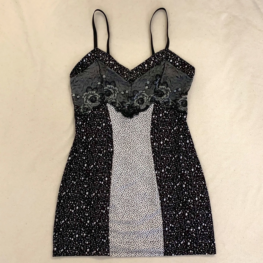 Sexy black and white nightgown